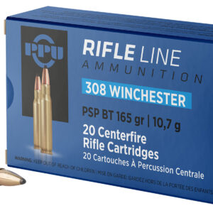 PPU PP3082 Standard Rifle Ammunition - .308 Win 165 Grain Pointed Soft Point Boat Tail 8605003812470