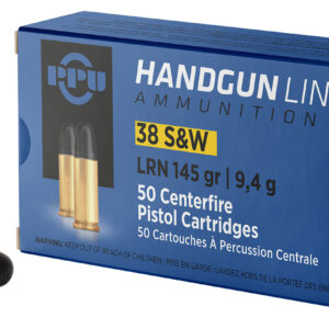 ** PPU 38 S&W Handgun Ammo - 145 Grain Lead Round Nose, 50 Rounds per Box

** 8605003813125