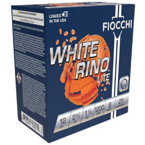 Fiocchi 12WRNL8 Exacta Target White Rino Lite 12Gauge 2.75" 1 1/8oz 8Shot 25 Per Box/10 Case 762344708065