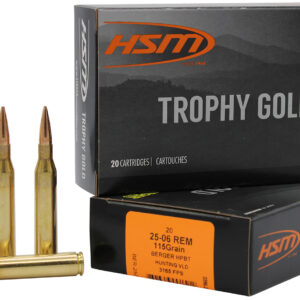 HSM Trophy Gold Extended Range 25-06 Remington 115 gr Berger VLD Match Ammo - 20 Rounds 837306001512