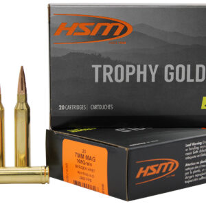 HSM Trophy Gold Extended Range 7mm Rem Mag 168gr Berger VLD Match - 20 Rounds 837306001543