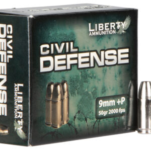 Liberty Civil Defense 9mm Luger+P 50gr HP Ammo - 20 Rounds 696859105623