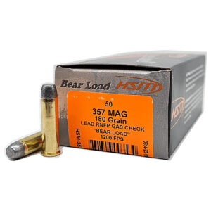HSM 35718N Bear Load  357 Mag 180 gr Lead Round Nose Flat Point 50 Per Box/10 Case 837306003530