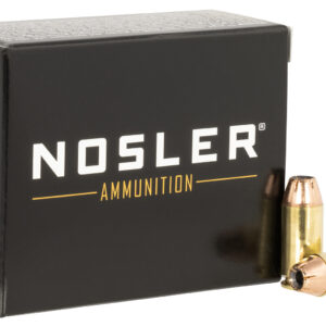Nosler 40S&W 180gr Jacketed Hollow Point Handgun Ammo box with 20 rounds