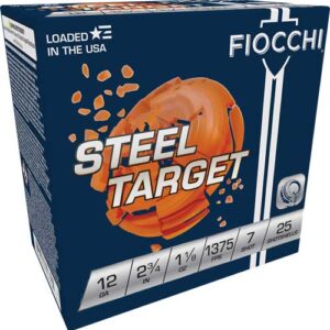 Fiocchi Steel 12GA 2.75" #7 shotgun shells in a 250rd case