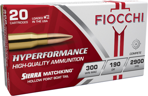 Fiocchi 300WMMKE Hyperformance Compete 300Win Mag 190gr Sierra MatchKing BTHP 20 Per Box/10 Case
