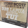Fort Scott 338 Lapua Magnum 250 Grain TUI Solid Copper Ammunition - 20 Rounds per Box 758381721204