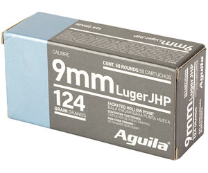 Aguila 9mm 124gr Jacketed Hollow Point Ammo - 50 Rounds
