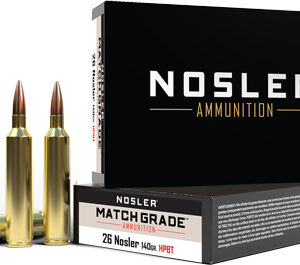 Nosler Match Grade 26 Nosler 140gr Custom HPBT - 20 Rounds per Box 054041512886