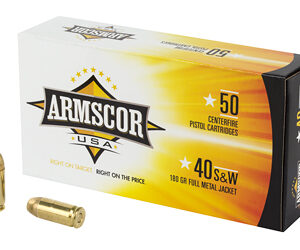 ** ARMSCOR .40 SW 180 Grain Full Metal Jacket (FMJ) - 50 or 1000 Rounds

** 812285020082