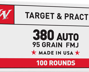 Winchester USA .380 ACP 95gr FMJ-RN 100rd Value Pack ammunition box
