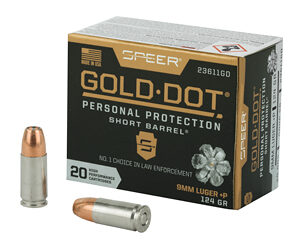 CCI Gold Dot 9mm +P 124gr Hollow Point Ammo - 20 Rounds 604544647204