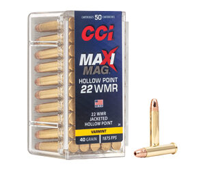Per Round – CCI MAXI-MAG .22 WMR High-Performance Ammunition - 50 Rounds for Varmint Hunting**

** 076683000248