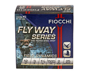Fiocchi 12GA #2 Flyway Steel Shotgun Shells - 25 Rounds packaging
