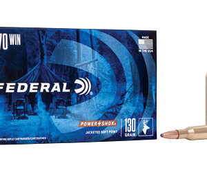 Federal Power-Shok .270 Win 130gr Soft Point Ammo box with 20 rounds