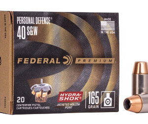 ** Federal Premium Hydra-Shok 40 S&W 165 Grain - 20 Rounds per Box

** 029465089467