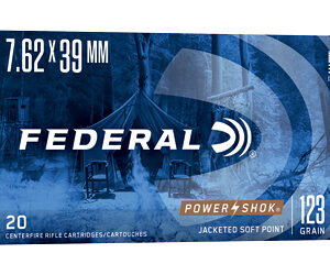 Federal Power-Shok 7.62x39mm 123gr Soft Point Ammo - 20 Rounds 029465085285