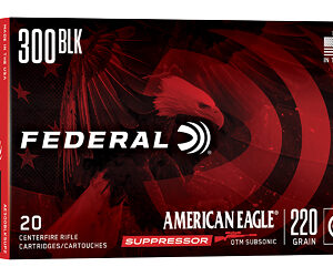 Federal American Eagle 300 Blackout 220gr Subsonic Ammo 20rd 029465064617