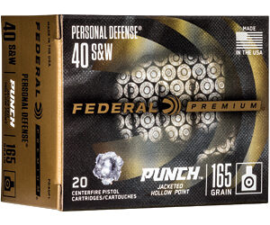 ** Federal Punch 40 S&W 165 Grain Jacketed Hollow Point - 20 Rounds

** 604544659023