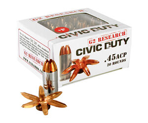 ** G2R Civic Duty .45 ACP 164 Grain Self-Defense Ammo - 20 Rounds per Box

** 851412006179