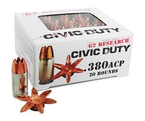 ** G2R Civic Duty .380 ACP 64 Grain Self-Defense Rounds - 20 Count Box

** 851412006216