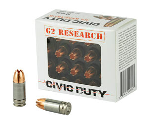 G2R Civic Duty 9mm 94gr Handgun Ammo - 20 Rounds per Box 851412006025