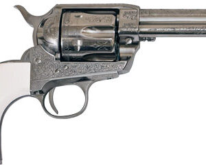Cimarron Frontier .45 LC Pistol - 4.75" Engraved Nickel Finish with Ivory Grips 844234129539