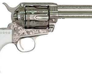 Cimarron George Patton V2 .45 LC Handgun - 4.75" Engraved Nickel Finish 844234130290