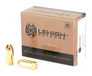 Lehigh Defense .40 S&W 115gr Xtreme Defense Ammo box with 20 rounds