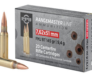 PPU 7.62x51mm 145 Grain FMJBT Ammunition - 20 Rounds per Box 8605003819936