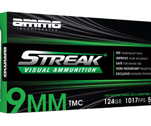 STREAK Green 9mm 124gr TMC Handgun Ammo - 50 Rounds 818778023509