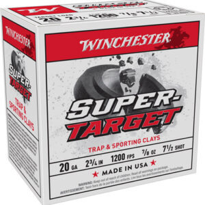 Winchester Super Target 20GA 250rd case with #7.5 shot