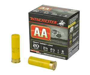 Winchester AA Heavy Target 20GA 2.75" #8 Shotshells - 25 Rds 020892009622