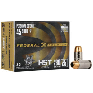 PERSONAL DEFENSE AMMUNITION - 45 AUTO +P, 230 GR, HST JHP, 950 FPS, 20/BX 604544657449