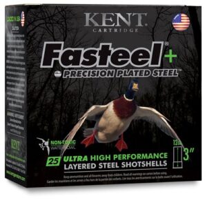 FASTEEL + PRECISION PLATED STEEL SHOTSHELLS GA, 3", 1OZ, 2 / 4 SHOT, 1350 FPS, 25/BX 656308112039
