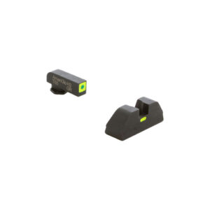 CAP SIGHT SET - BLACK, GREEN TRITIUM LUMIGREEN SQUARE OUTLINE FRONT, LUMIGREEN LINE (NON TRIT) REAR, GLOCK 42/43/43X/48