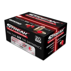 Ammo Inc Streak Handgun Ammunition 9mm Luger 124gr JHP 1120 fps 20/ct 818778022120