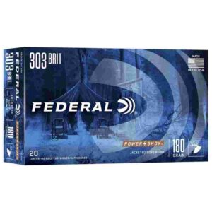 Federal Power-Shok .303 British Rifle Ammunition - 180 gr Soft Point, 20 Rounds 029465091422