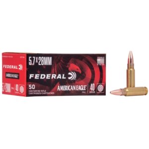 ** American Eagle 5.7x28mm Handgun Ammunition - 40 Grain FMJ, 1655 FPS, 50 Rounds

** 029465063122