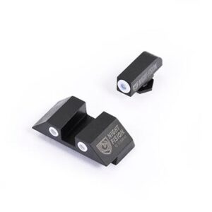 Night Fision 3 Dot Night Sights for Glock Models 17/19 -White Front Ring/White Square Rear
