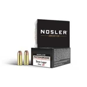 Nosler Match Grade 9mm Luger 124gr JHP Handgun Ammo - 20/box 054041512862