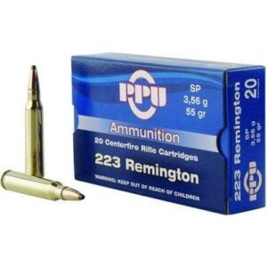 PPU .223 Remington 55 Grain Soft Point Rifle Ammunition - 20 Rounds 8605003812319