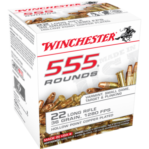 Winchester .22 LR 36 gr Copper Plated Hollow Point 555 Rounds 020892102477