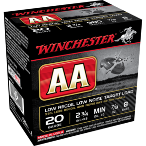 Winchester AA Target 20ga 2-3/4" 1-1/2 dr 7/8 oz #8 Shot - 25ct 020892020825