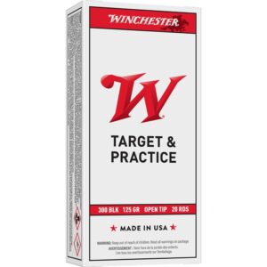 Winchester USA .300 AAC Blackout 125gr FMJ Rifle Ammo 20/ct 020892224568