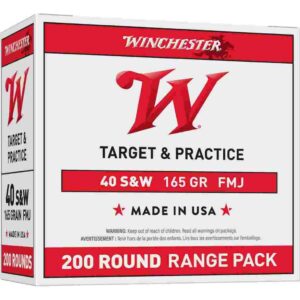Winchester .40 S&W 165 gr FMJ Target Ammo – 200 Rounds 020892221833