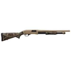 Winchester SXP Woodland Defender 12 Ga Pump-Action Shotgun - 3" Chamber, 5-Round Capacity, 18" Barrel, FDE & Woodland Camo 048702024405