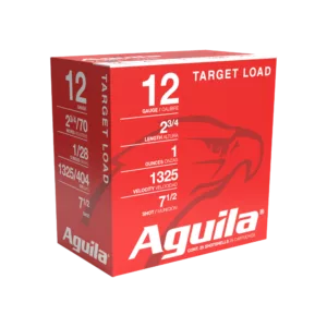 Aguila 12 Gauge High Velocity Sporting Shot ammunition box with 25 rounds