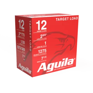 Aguila 12GA 2 3/4" 1oz #7.5 shotgun shells in a 25rd box