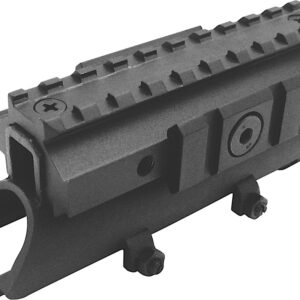 NcStar MTSKS Tri-Rail Receiver Cover SKS Rifle Weaver 4.80" Long Black Anodized See-Thru Aluminum